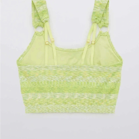 Aerie Seamless Ring Longline Bralette Size Extra Large In Vibrant Mint Green NWT - Picture 3 of 6